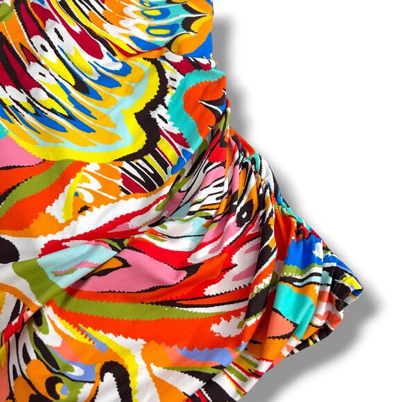 NEW Bleu Rod Beattie Swim Tankini Top SZ 20W Printed Ruched Flattering Swimsuit - Picture 4 of 7